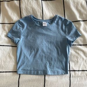Aritzia Tna Blue Cropped T-Shirt